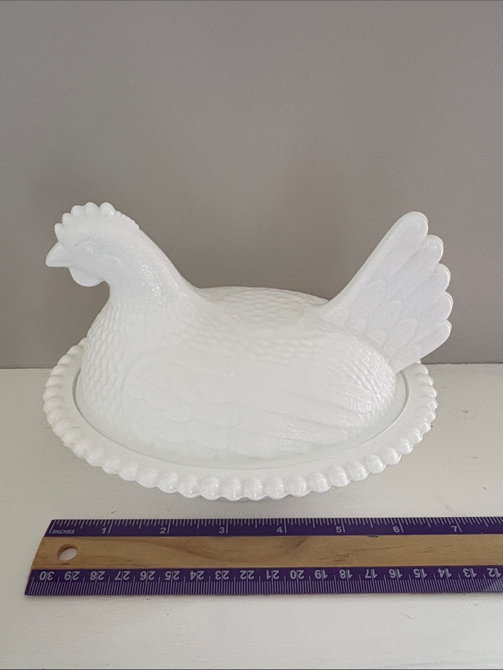 Indiana Glass HEN ON A NEST white milk glass dish - Picture 15 of 16